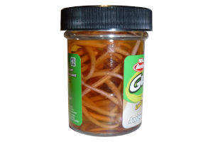 side view of jar of angle worms