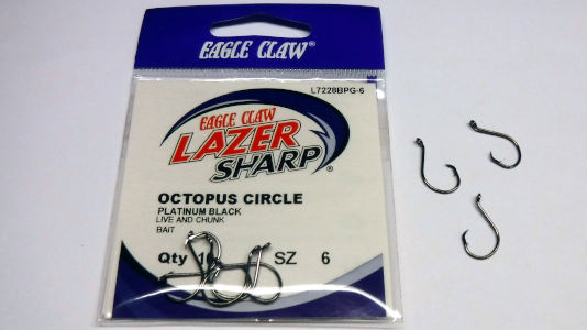 pack of eagle claw l7228bp octopus circle hooks