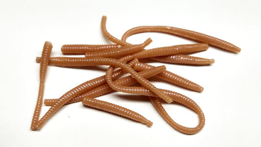 floating trout worms sprawled out of package