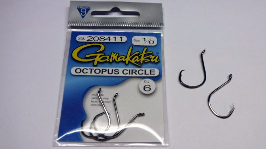 Pack of Gamakatsu Octopus Circle Offset Point Hooks
