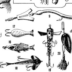 historical drawings of various lures