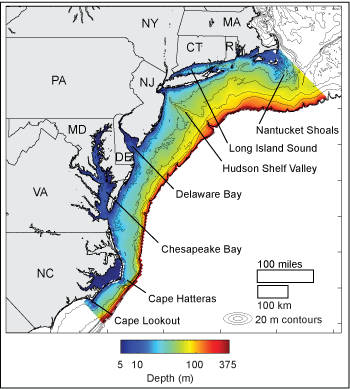 depth map of the middle atlantic bight