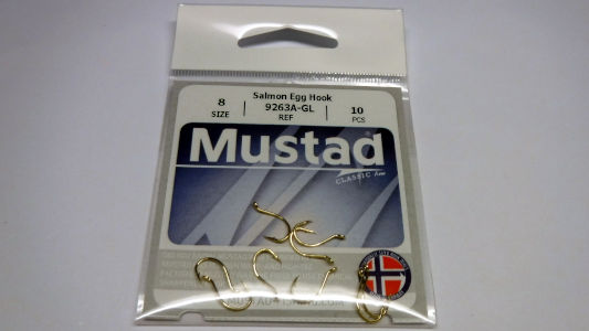 pack of mustad 9263a salmon egg hooks
