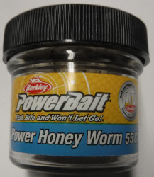 front of powerbait honey worms jar